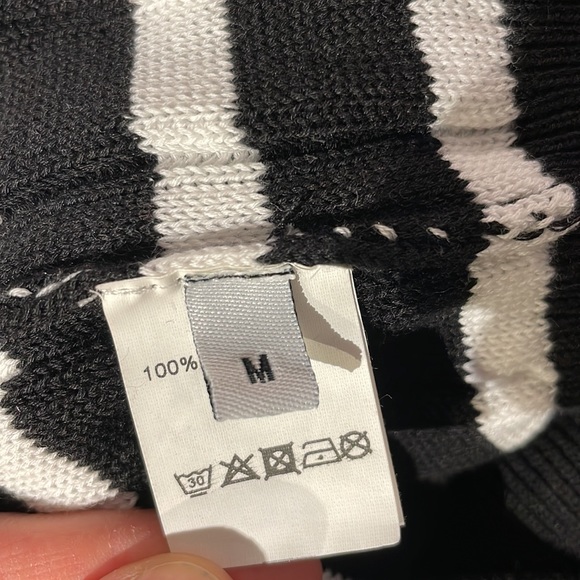 Black and White Striped Sweater - Picture 6 of 7